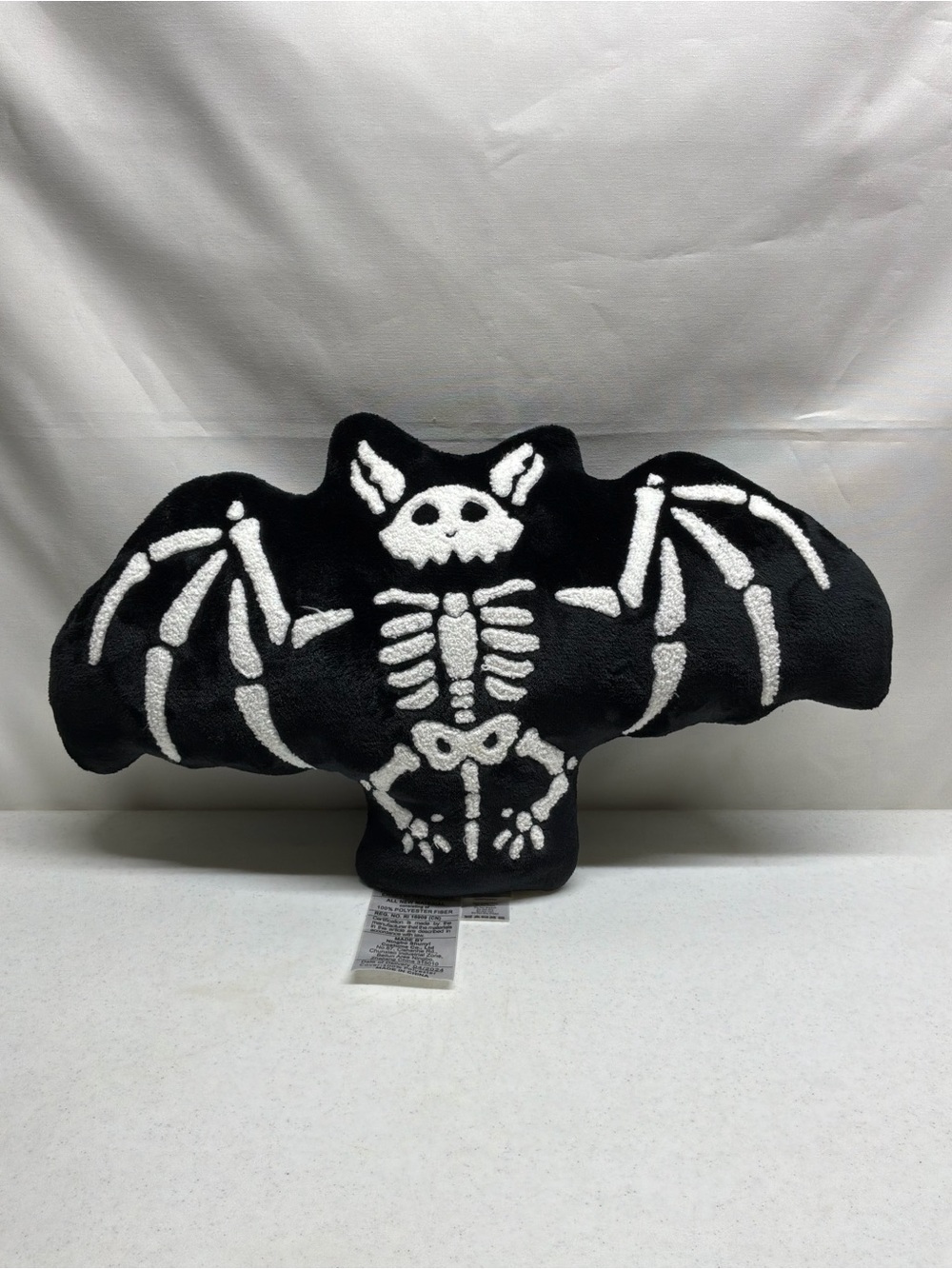 Spirit Bat Skeleton Plush Halloween Pillow 12" X 21"